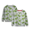 thumbnail image 2 of QUDDERR Kids Toddler Baby Boys Dinosaur Sweatshirt Cartoon Pullover Sweaters for Spring Fall 2-7 Years, 2 of 8