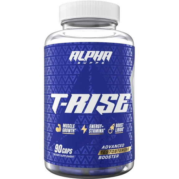 Alpha Supps - Alpha T-Rise | Men's Advanced Testosterone Booster | Ashwagandha, Tongkat, Dim | Natural Stamina, Strength Support | 90 Capsules
