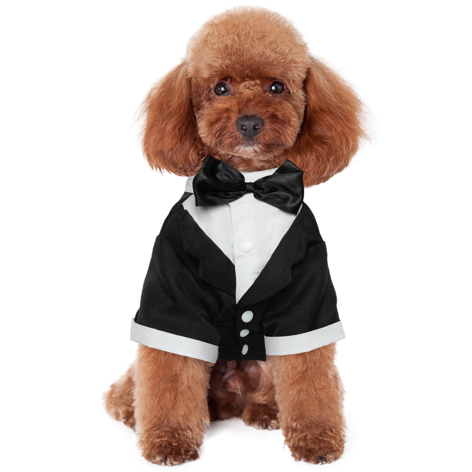 Segarty Pet Graduation Cap with Dog Bow Tie Tuxedo Neck Bow with Suit White Collar for Boy Dog Gown Outfits Dress Costumes Accessories Gift Dog Graduation Hat with Dog Ties for Small Dogs 