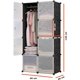 thumbnail image 2 of Closet Organizador Armario Multifuncional con 8 Moldulos Cubicos de Plástico Anti Polvo Desarmable Portátil Lumax Color Transparente con Negro, 2 of 5
