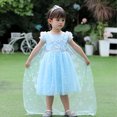 thumbnail image 3 of HAWEE Petite Fille Princess Robe Neige Fête Reine Costume d'Halloween Bleu Ciel, 3 of 6