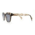 thumbnail image 6 of Womens Classic Boyfriend Fashion Horn Rim Round Chic Plastic Sunglasses Beige Stripe - Black, 6 of 8