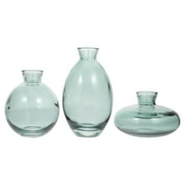 Jiandong Glass Vase Mini Glass Hydroponic Vase Set for Home Decor (Green)(4.72X2.76X1.18Inch)