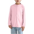 thumbnail image 5 of Penkiiy Girls Boys Rash Guard UPF 50 + Camisas de natación Protección solar de manga larga Capucha Niños Pesca Playa Camisa de deportes acuáticos. Tres años de rosa, 5 of 5