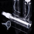 thumbnail image 4 of Juego de 16 botellas de spray de 30 ml con embudo, vacías, de plástico, rellenables, para viaje (4 botellas blancas, 4 botellas moradas y 8 embudos)., 4 of 7