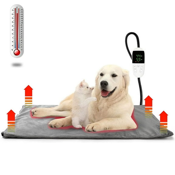 TIANLAIMEI 20-Inch 7-Layer Waterproof Pet Heating Pad with Timer & Adjustable Temperature, Solid