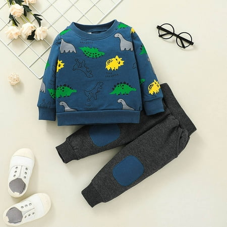 

Simplmasygenix Children s Day Kids Bodysuit Clearance New Children s Cartoon Pullover Cotton Boy Animal Dinosaur Print Sweater Suit