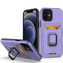 For Apple iPhone 13 Pro Max (6.7") Wallet Designed with Credit Card Holder & Magnetic Ring Stand Kickstand Hybrid Hard Cover ,Xpm Phone Case [ Purple ]