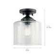 thumbnail image 2 of Kichler Winslow 8.5" 1 Light Black Semi-Flush Mount Light with Clear Seeded Glass, 2 of 6