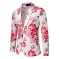 thumbnail image 5 of Aihuaihua Mens 2 Piece Floral Dress Suit, Pattern Print Party Prom Tuxedo Suit Jacket Pants Set, Wedding Blazer Pants Sets Pink XL, 5 of 9