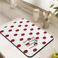 thumbnail image 2 of Ladybug Print Coffee Maker Mat - 4-Layer Absorbent Drying Mat for Coffee Station with Non-Slip Base - Cute Cartoon Ladybird Design for Kitchen Counter, 2 of 4