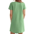 thumbnail image 4 of APEXFWDT Womens Casual Summer Square Neck Short Sleeve Mini Dresses Womens Solid Color Short Tshirt Dresses with Pockets Shift Dress, 4 of 8