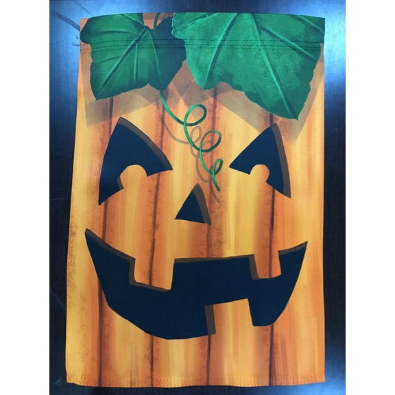 Jack-O-Lantern Face Halloween Garden Flag - 12" x 18", Double Sided