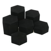 Set of Six Black Velour Covered Tiered Hexagon Jewelry Display Risers - 1, 2, 3, 4, 5 and 6 High