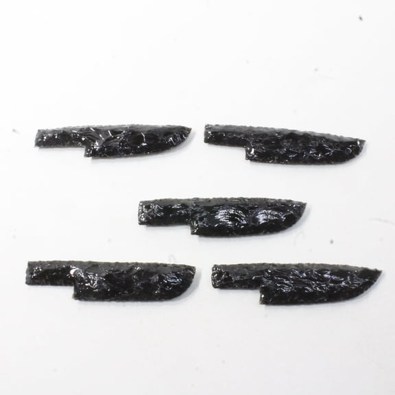 5 Obsidian Ornamental Knife Blades  #0721  Mountain Man Knife
