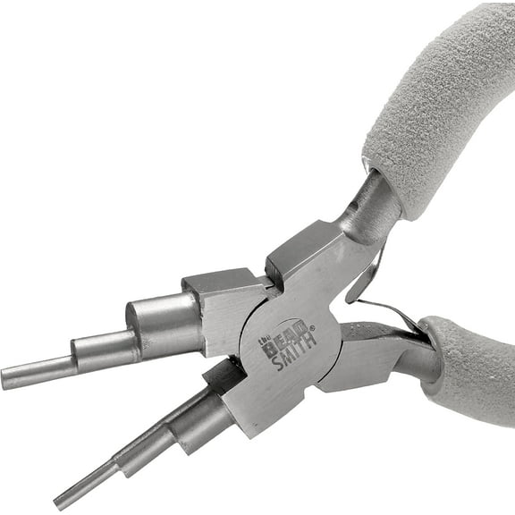 The Beadsmith Wire Looping Pliers – Create 6 Sizes (Ranging 2-9mm) of Loops & Jump Rings, 6" long (150mm), Polished Steel Head & Cushioned Comfort Handle