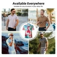 thumbnail image 5 of Honeii Tropical Flamingo Pool Float Print Polo Shirt, A Classic Short-Sleeved, Button-Down Golf Shirt for Men,Mens Polo Shirts Short Sleeve-Large, 5 of 6