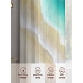 thumbnail image 6 of Abstract Beach Sheer Curtains 63 Inch Long 2 Panels, Teal Green Beige Ombre Ocean Wave Coastal Sand Light Filtering Rod Pocket Curtains, Sheer Voile Drapes for Living Room Bedroom, 52"x63", 6 of 8