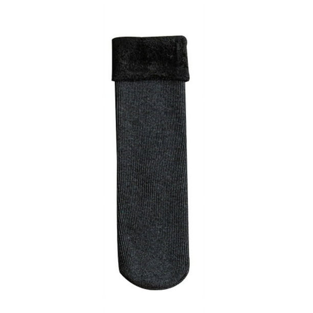 Calcetines de invierno de mujer a mitad de pantorrilla • Forrado de forro polar grueso • Calcetines térmicos cálidos para casa y dormir • Calcetines suaves y peludos • Pack de 1