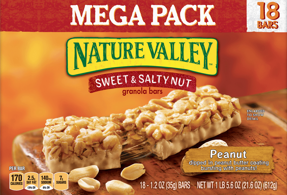 Nature Valley Granola Bars, Sweet and Salty Nut, Peanut, 18 Bars