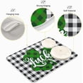thumbnail image 4 of SKYSONIC St Patrick's Day Dish Drying Mat Lucky Shamrock Absorbent Reversible Microfiber Dry Mat Buffalo Check Plaid Dish Dry Pad 16x18in, 4 of 6