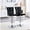Black+Silver, variant on ExtraLco Bar Stools Set of 2, Adjustable Swivel Bar Stools with White Faux Crocodile Leather, Gold Base and Footrest, Counter Height Bar Chairs for Kitchen Island