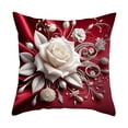 thumbnail image 2 of Yhmxh White Roses Throw Pillow Covers 18x18 Inch Floral Cushion Cases for Bedroom or Living Room, Romantic Rose Decorative Pillowcases Sofa Cushion Covers for Elegant Home Decor, 2 of 6