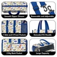 thumbnail image 3 of Teacher Tote Bag,Colorful Cartoon Dinosaurs SeaCreatures Pattern Teacher Utility Tote Bag,Large Work Tote Bags for Women with Multiple Pockets,Top Zipper Closure,13.8x10.6x6.7 Inch, 3 of 5