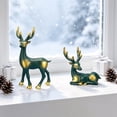 thumbnail image 6 of Cadancy Christmas Reindeer Figurines Set of 2 Tabletop Statues for Festive Display, Elegant Deer Ornaments Home Mantle Shelf Indoor Holiday Decor Winter Seasonal Decoration Gift, 6 of 7