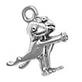 thumbnail image 1 of Sterling Silver 18" 1.2mm Box Chain 3D Dancing Frog Couple Pendant Necklace, 1 of 2