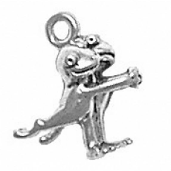 Sterling Silver 20" 1.2mm Box Chain 3D Dancing Frog Couple Pendant Necklace