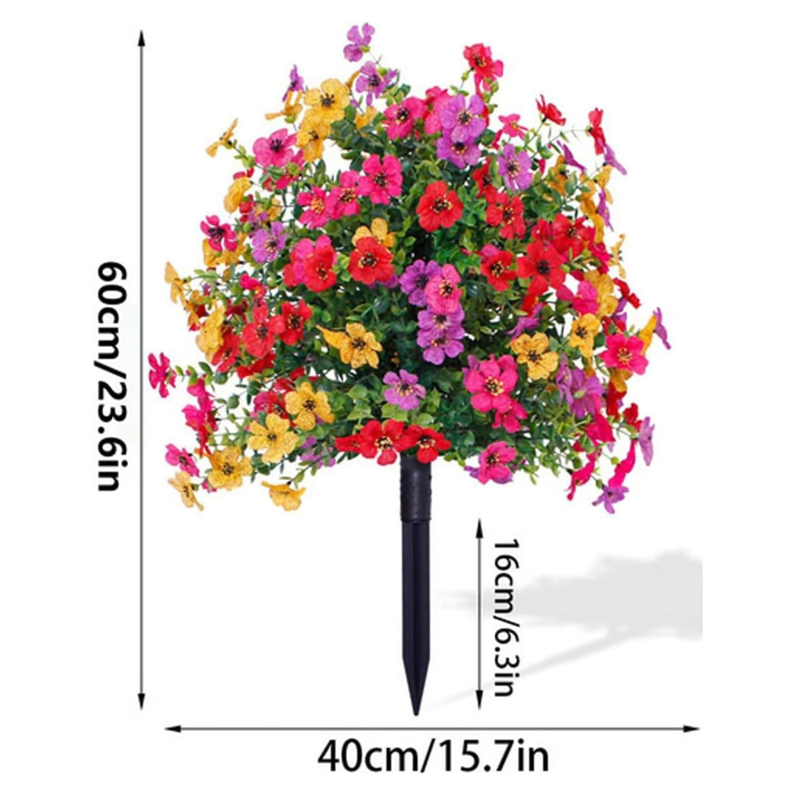 Artificial Violet for Outdoor Indoor Garden Decoration, UV Resistant Waterproof Faux Flowers, No Fade Fake Plants with Ground Stakes