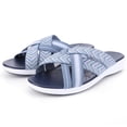 thumbnail image 1 of Zapatos Mujer Sandalias Cruzadas Cuña Punta Redonda Gran Tamaño Europeas Y Americanas para Mujer (Azul 38), 1 of 9