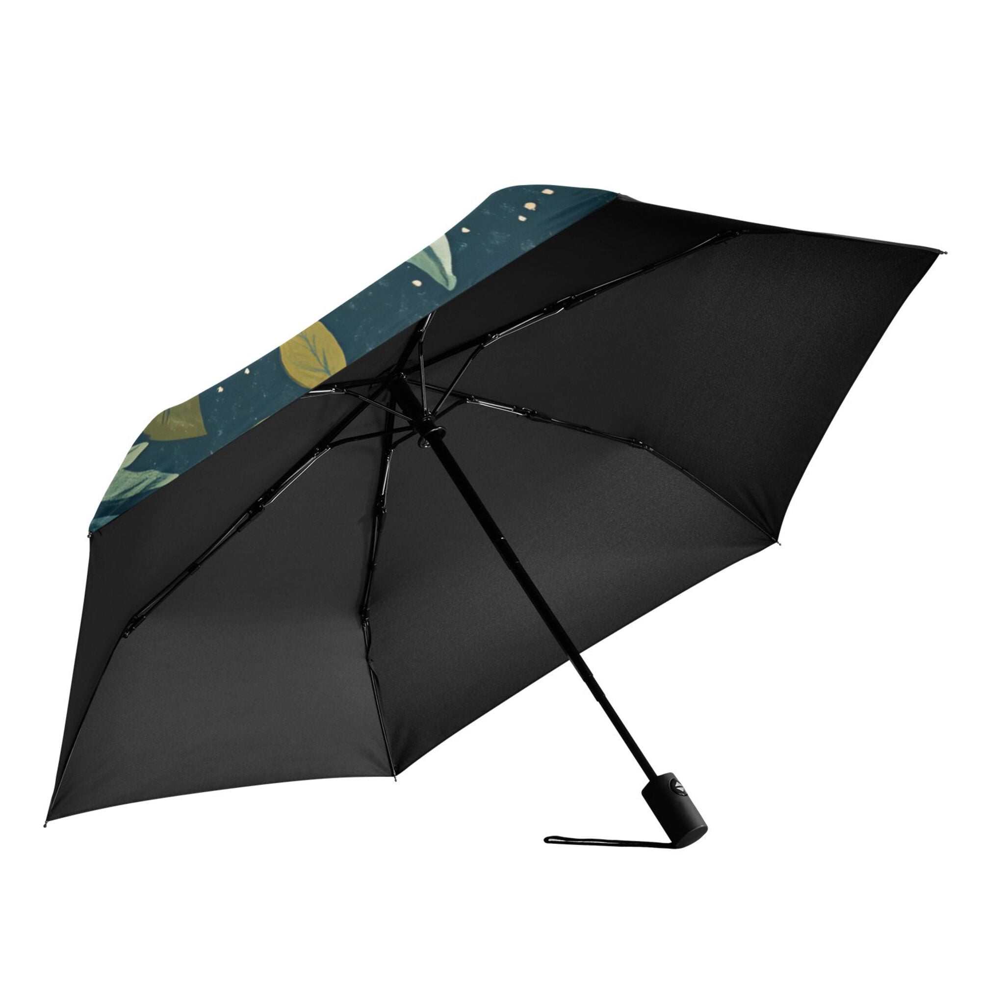 FORMRS Travel Umbrella Folding Auto Open Close Windproof Rain UV Protection, Blue Lemons