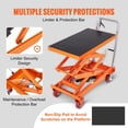 thumbnail image 5 of Hydraulic Lift Table Cart 770lbs Capacity - 59" Lifting Height - Manual Scissor Lift with Wheels & Pad - Material Handling Cart, 5 of 7