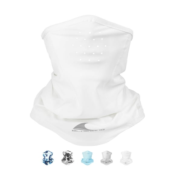BLUEWING Fishing Gaiter UPF 50 Neck Gaiter Face Mask Sunblock Cover Head Sun Protection Face Guard Cooling Scarf for Men & Women, White