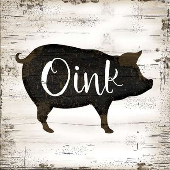 Farmhouse Pig Canvas Art - Jennifer Pugh(24X24)