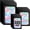 Black, variant on 300 Pack 3Size Mylar Holographic Bags with Clear Window,Holographic