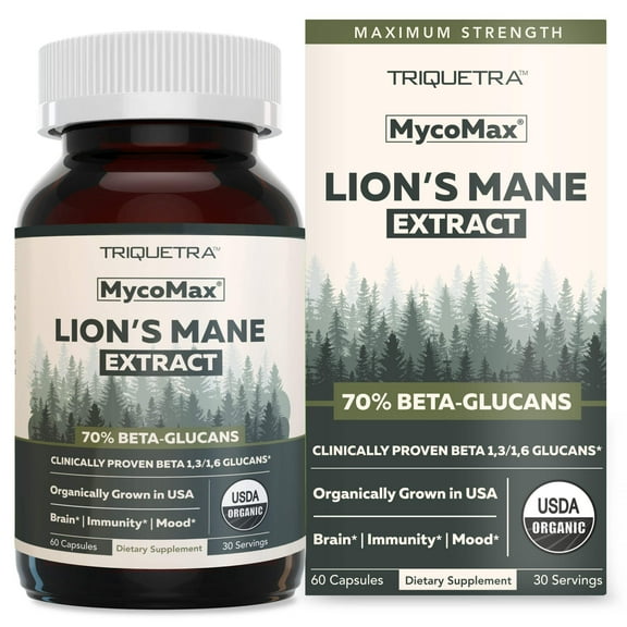 Triquetra Health MycoMax Lion's Mane Extract Capsules - 70% Beta Glucans