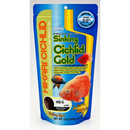 Hikari Cichlid Gold Sinking Medium Pellet Fish Food, 3.5
