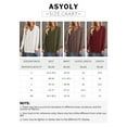thumbnail image 2 of Asyoly Women's Casual Side Slit Knit Sweater Long Sleeve Solid Color Loose V-Neck Pullover Jumper Top, 2 of 8
