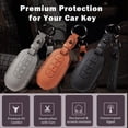 thumbnail image 3 of Key Fob Cover Compatible with Infiniti QX50 QX55 QX60 Q50 Q60 2018-up Keychain Case Holder Protector,4-btn-panic-black, 3 of 9