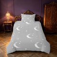 thumbnail image 2 of Homewish Psychedelic Stars Moon Twin Duvet Cover, White Gray Twin Bedding, Gray Reversible 2 Pieces, 1 Duvet Cover and 1 Pillowcase, 2 of 5