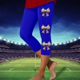 thumbnail image 2 of Women High Waisted Capri Pants Football Slim Trousers Tight Elastic Bottom Leggings Soft Workout, 2 of 4