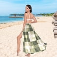 thumbnail image 5 of Women Sarong Wraps Checkered Pattern-e1 Swimsuit Beach Pareo Bikini Coverups Skirt M, 5 of 7