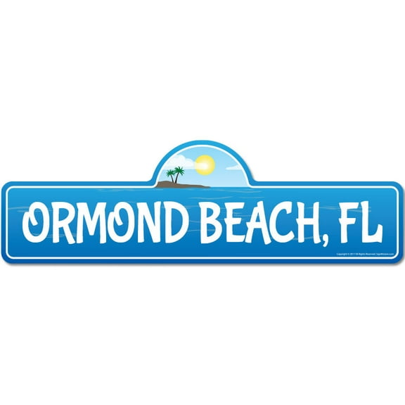 Ormond FL Florida Beach Street Sign | Indoor/Outdoor | Surfer Ocean Lover Décor For Beach House Garages Living Rooms Bedroom | Signmission Personalized Gift