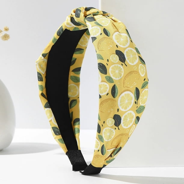 Diadema de limón, diadema anudada para mujer, accesorio para el cabello de frutas, adecuada para que la maestra la use en fiestas y festividades.