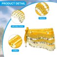 thumbnail image 3 of Uxcell Women's Belly Dance Hip Scarf with Sequins Triangle Wrap Skirts Waist Chain for Party Costume Performance Yellow, 3 of 7