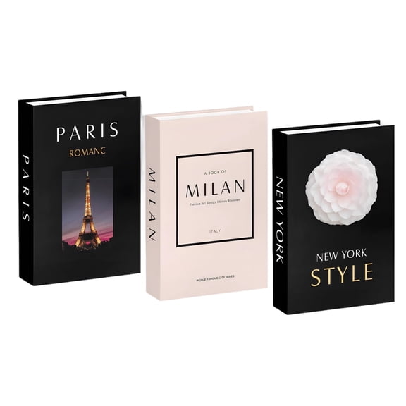 3 Pcs Decorative Books for Home Decor, 6.7 x 1.7 x 10.5 in / 17 x 4.2 x 26.7 cm Modern Book Stack Shelf Decor, Lightweight Faux Books for Coffee Table, Bookshelf, & Photography