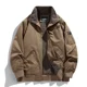 thumbnail image 4 of Chaqueta de solapa de algodón puro para otoño e invierno, cuello de piel de cordero, abrigo informal de terciopelo para hombre, chaqueta de bombardero Jack para hombre, 4 of 4